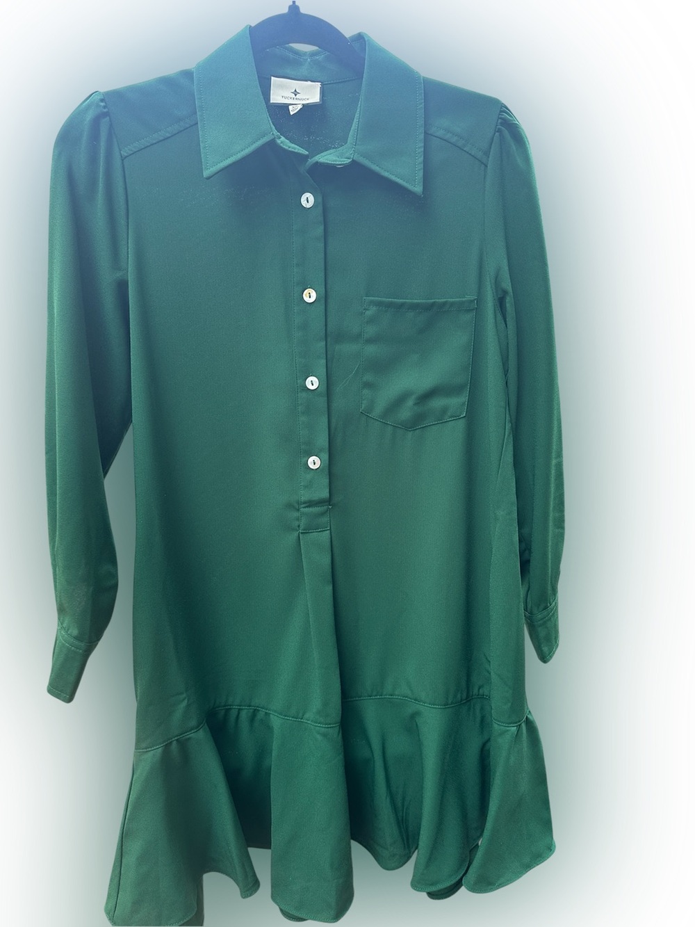 Tuckernuck Hunter Green Crepe Callahan Dress Size XS